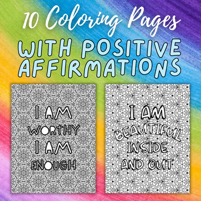 10 Coloring Pages With Affirmations